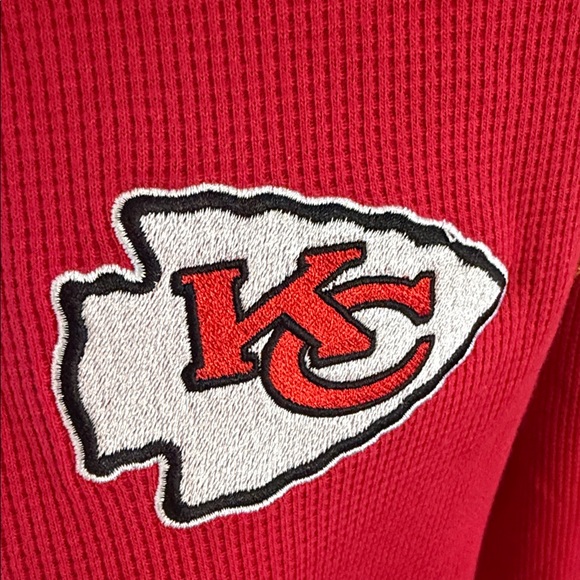 Dunbrooke Kansas City Chiefs Red Long Sleeve Henley Thermal Shirt unisex Medium - Picture 3 of 5
